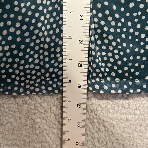 Boden Blouse Womens US 8 Green White Polka Dot Long Sleeve V Neck Top Sheer - Picture 8 of 8